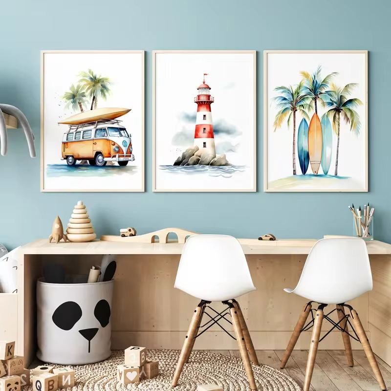 Baby Nursery Ocean Theme - Surf Ocean Themed Nursery Beach Lighthouse