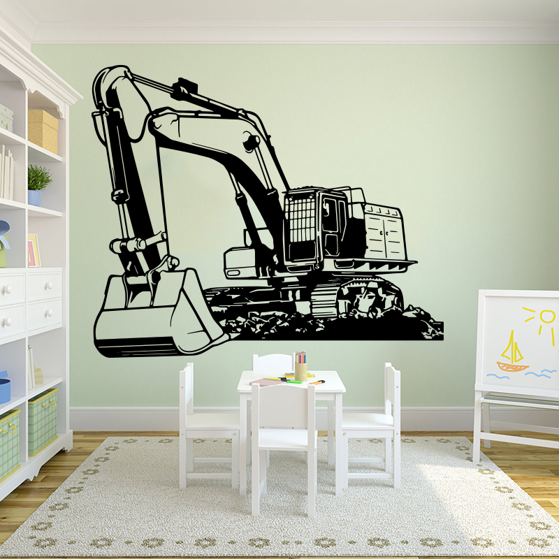 Baby Nursery Wall Mural - Lớn Nặng Equipmen Xe Xúc Đào