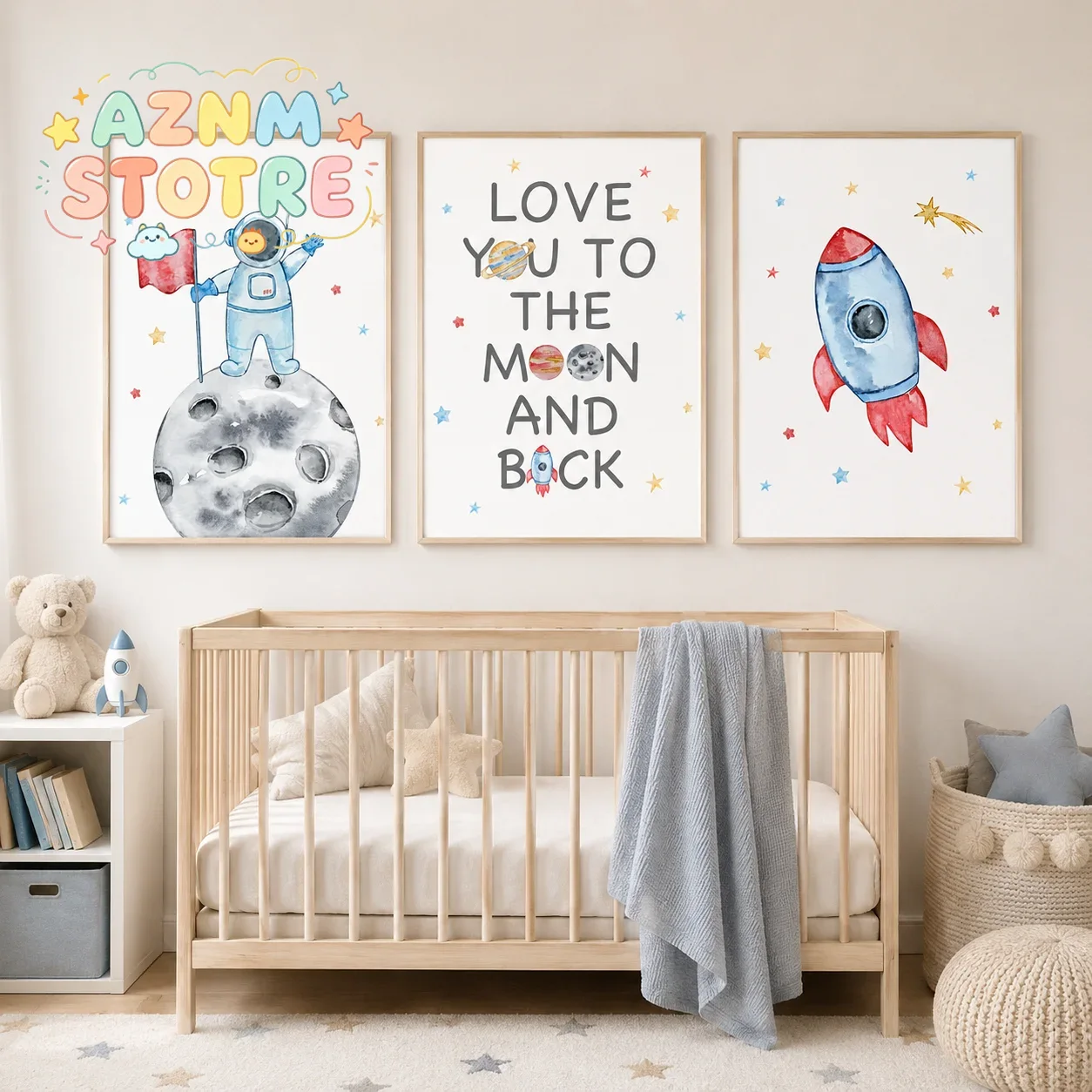 Baby Boy Nursery Quotes - Nursery Wall Art Space Astronaut Quotes