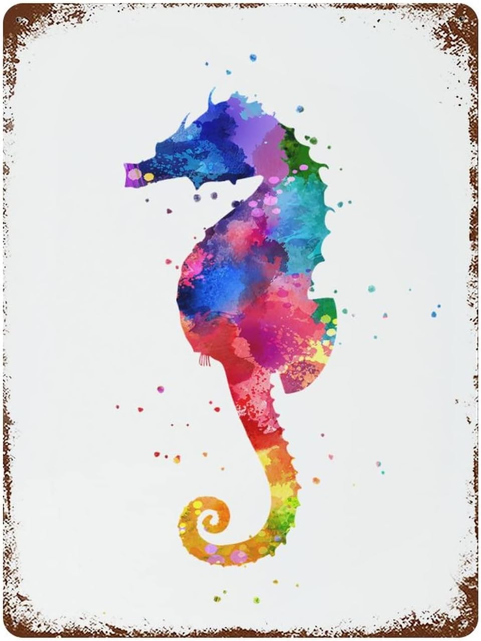 Baby Nursery Ocean Theme - Y1,Custom Metal Signs Outdoor Seahorse Watercolor