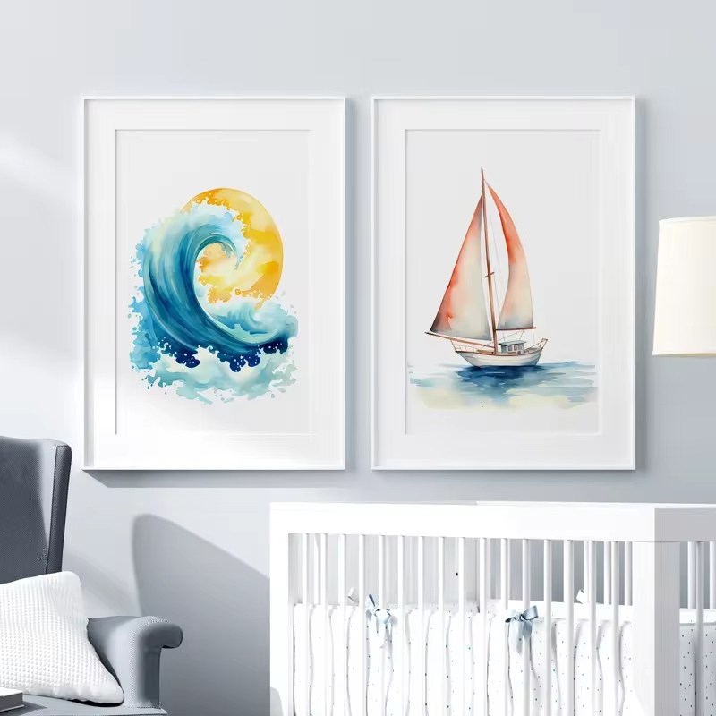 Surf Ocean Themed Nursery Beac - đánh giá và giá Baby Nursery Ocean Theme