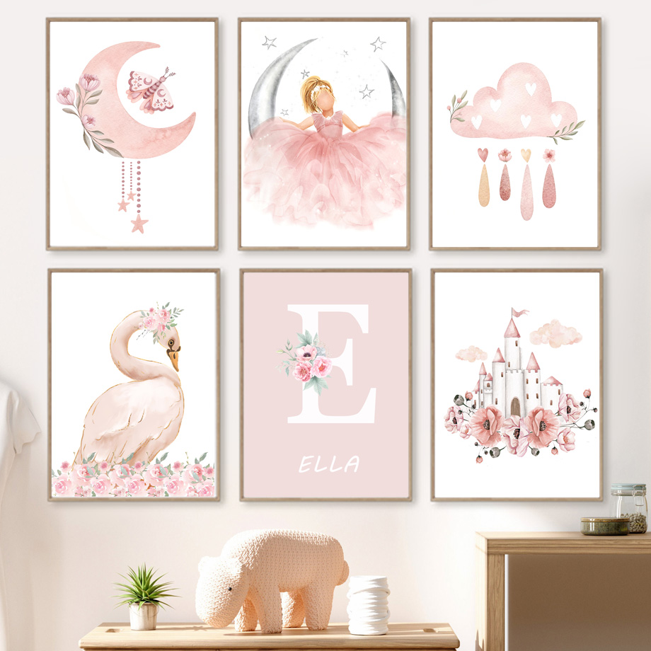 Pink Angel Girl Sun Moon Cloud - đánh giá và giá Baby Nursery Animal Pictures