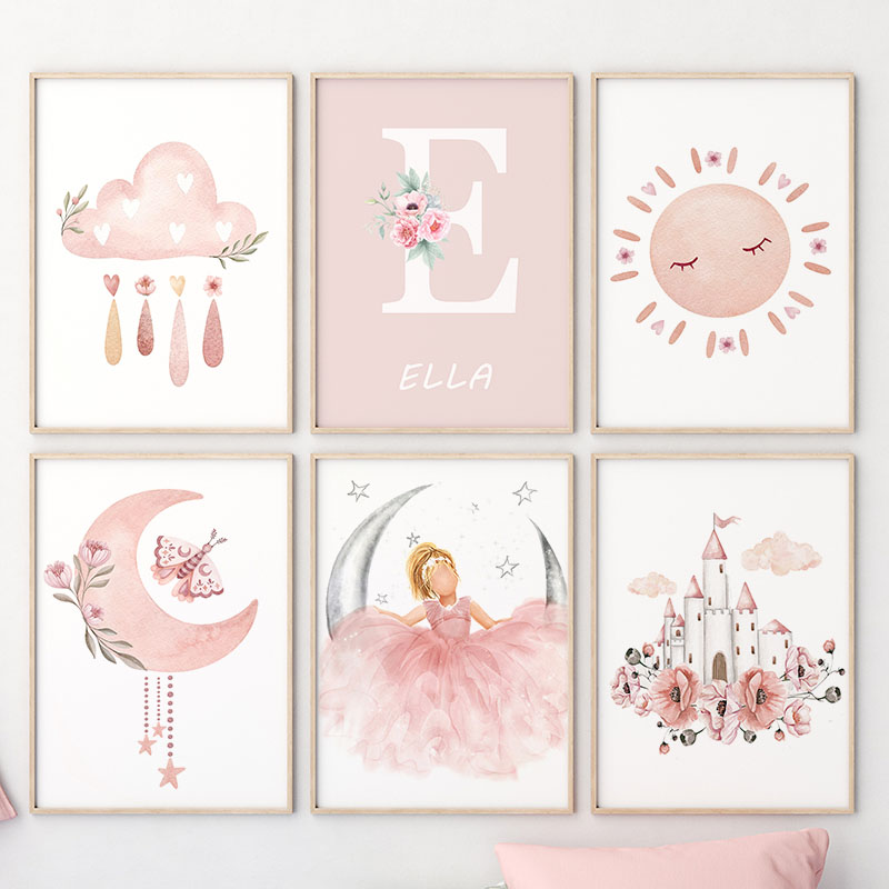 Pink Angel Girl Sun Moon Cloud - đánh giá và giá Baby Nursery Animal Pictures