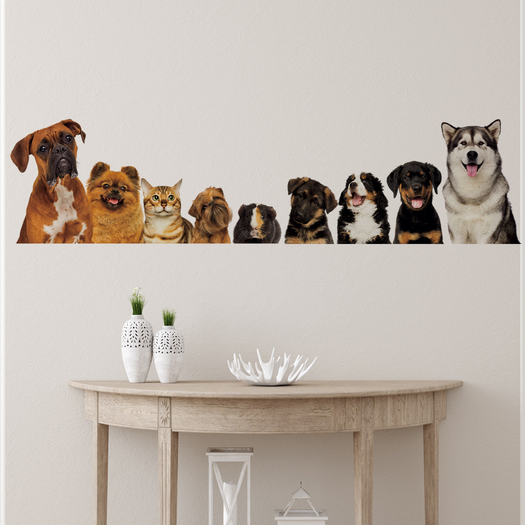 C30# 9 Cute Cats And Dogs Wall - đánh giá và giá Baby Nursery Wall Mural