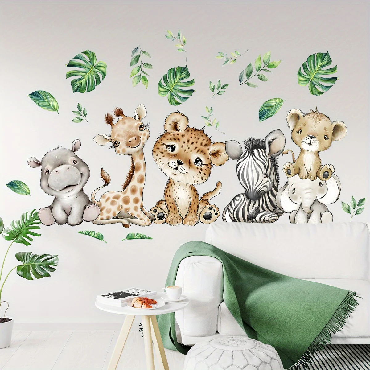 1PC Cartoon Cute Hippo Tiger E - đánh giá và giá Baby Nursery Wall Mural