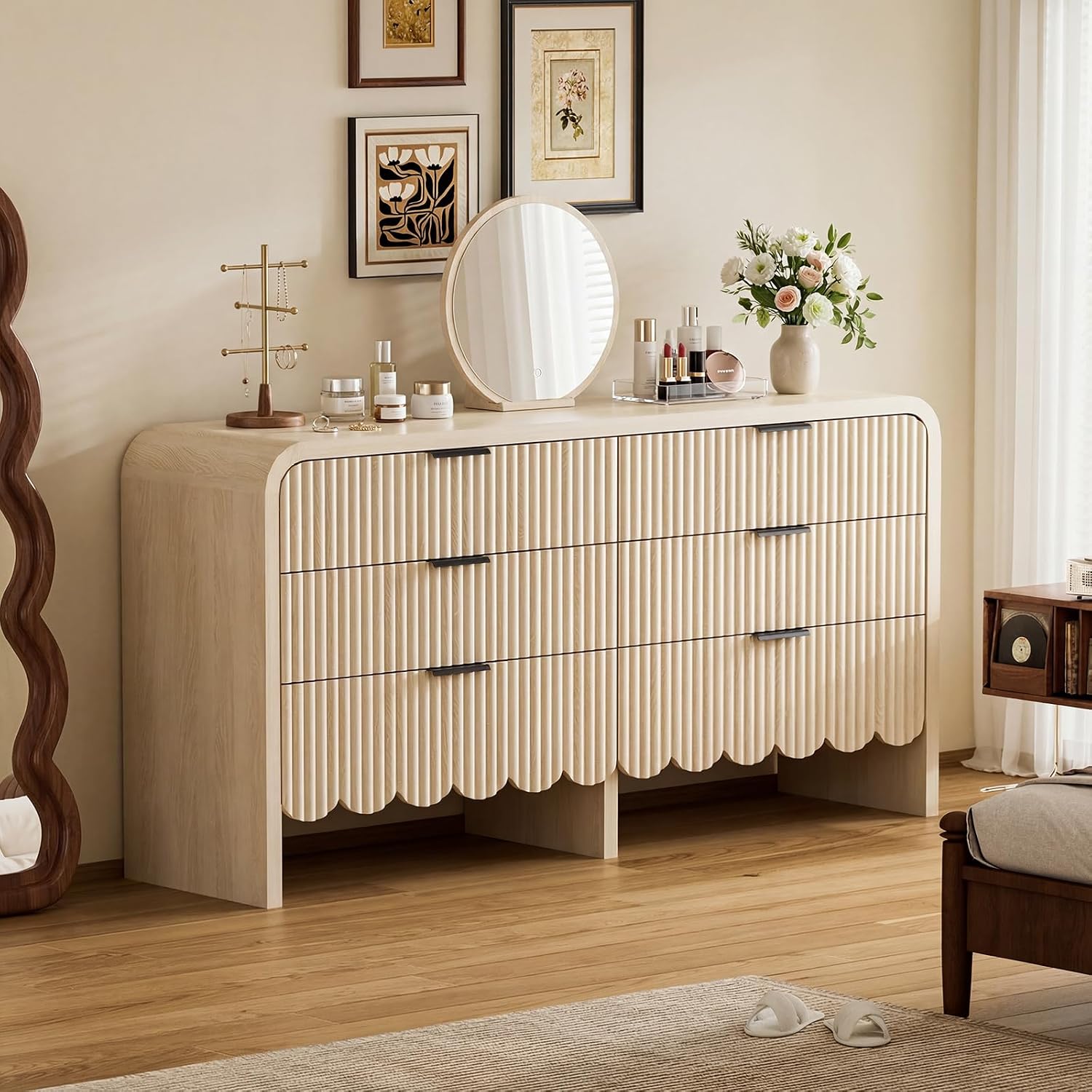 Wood 6 Drawer Dresser Nursery  - đánh giá và giá Baby Nursery Handles