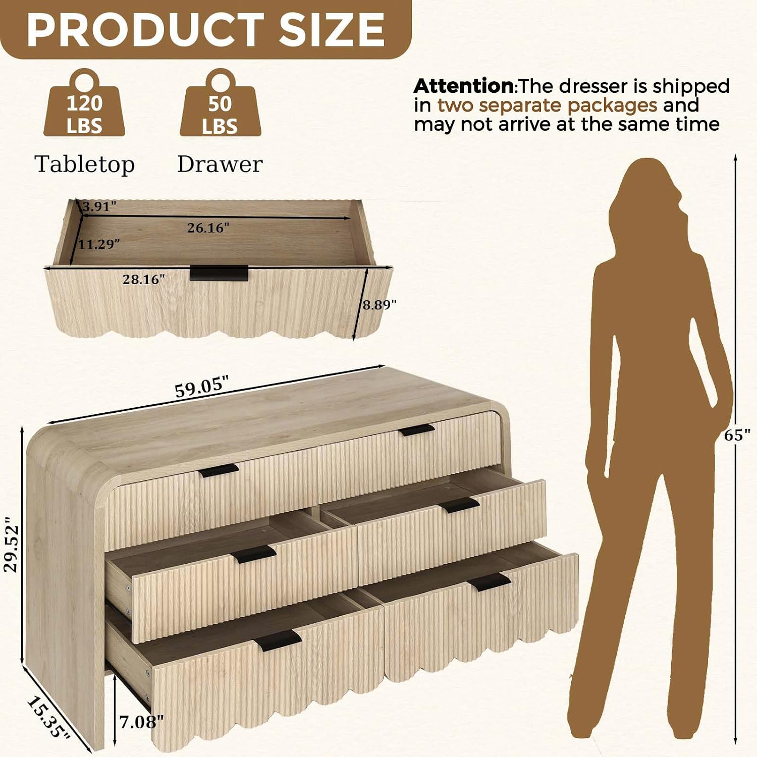 Wood 6 Drawer Dresser Nursery  - đánh giá và giá Baby Nursery Handles
