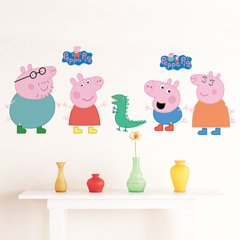 Cartoon Peppa Pig Wall Sticker - đánh giá và giá Baby Nursery Wall Mural