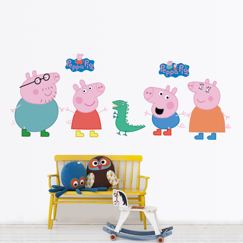 Cartoon Peppa Pig Wall Sticker - đánh giá và giá Baby Nursery Wall Mural