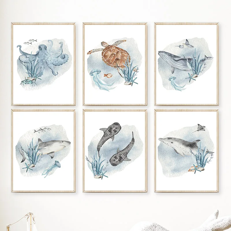 Posters And Prints Whale Fish  - đánh giá và giá Baby Nursery Animal Pictures