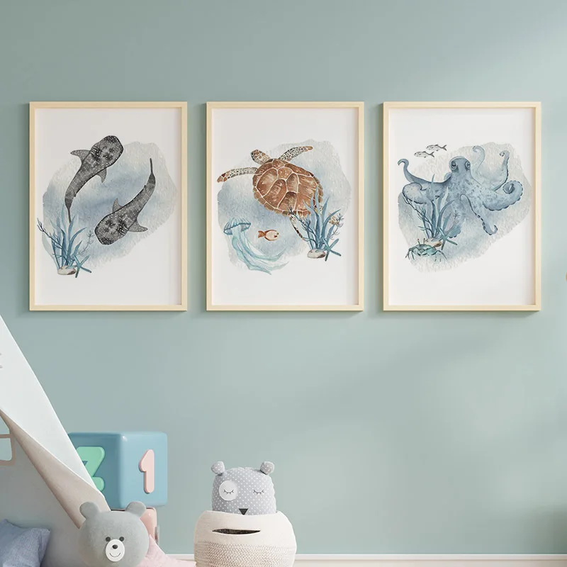 Posters And Prints Whale Fish  - đánh giá và giá Baby Nursery Animal Pictures