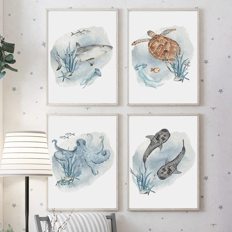 Posters And Prints Whale Fish  - đánh giá và giá Baby Nursery Animal Pictures