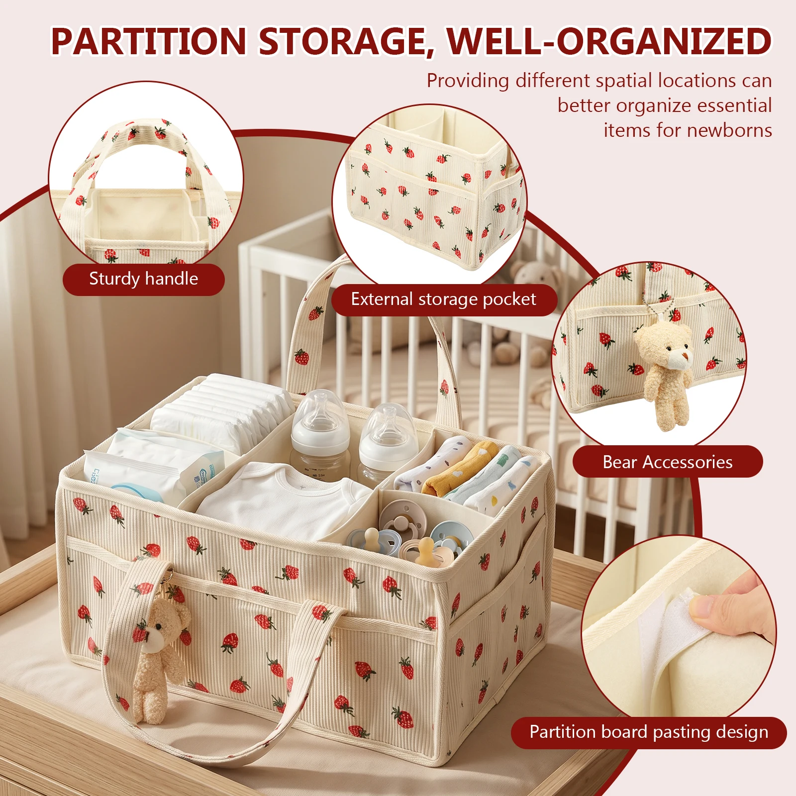 Baby Nappy Wipe Basket Organiz - đánh giá và giá Baby Nursery Handles