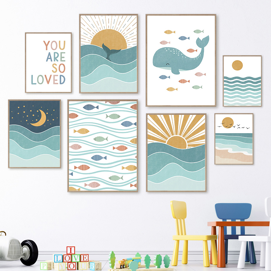 (2D canvas painting)  Fish Wha - đánh giá và giá Baby Boy Nursery Quotes