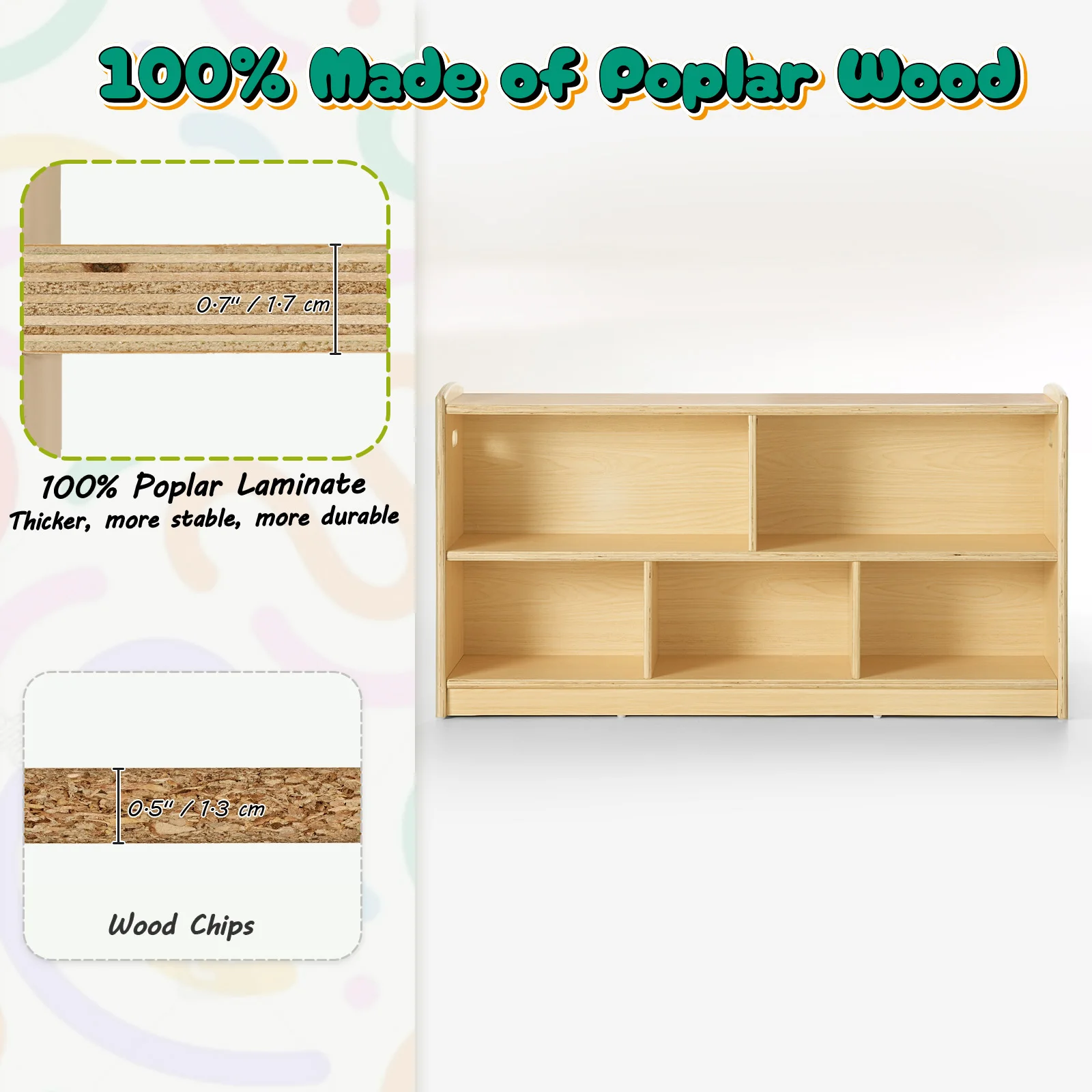 2-Tier Wood Montessori Cabinet - đánh giá và giá Baby Bookshelf Small