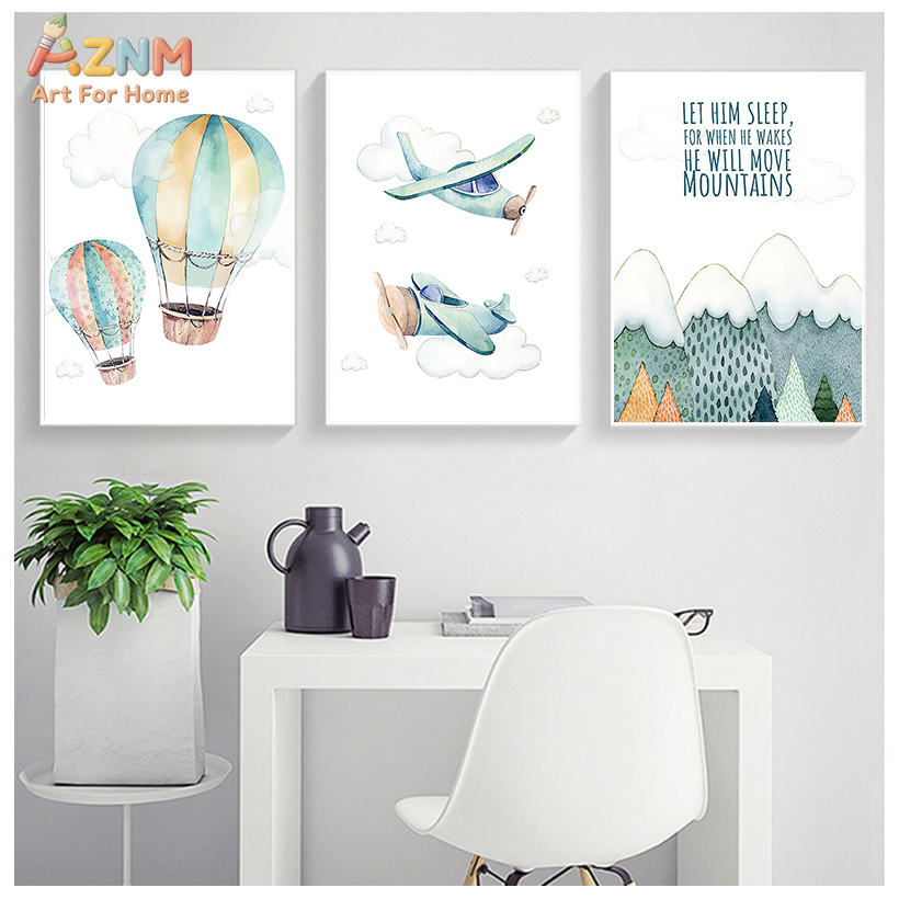 AZNM Watercolor Airplane Hot A - đánh giá và giá Baby Boy Nursery Quotes