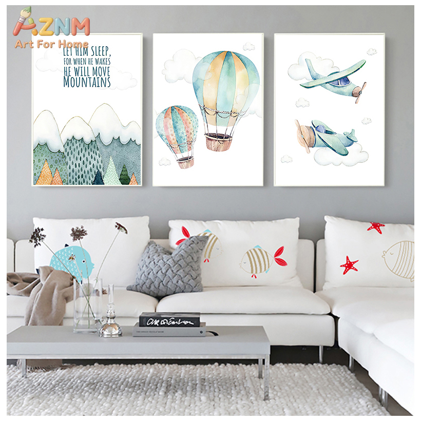 AZNM Watercolor Airplane Hot A - đánh giá và giá Baby Boy Nursery Quotes