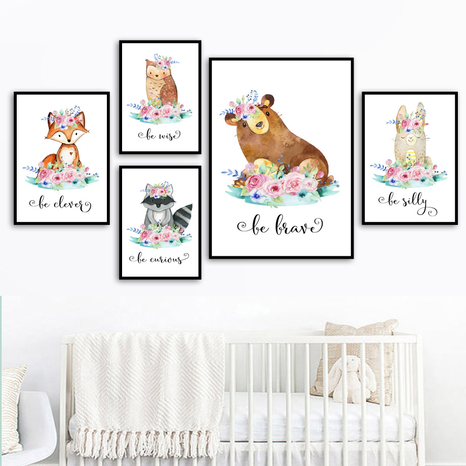 Cartoon Fox Deer Rabbit Baby A - đánh giá và giá Baby Nursery Animal Pictures