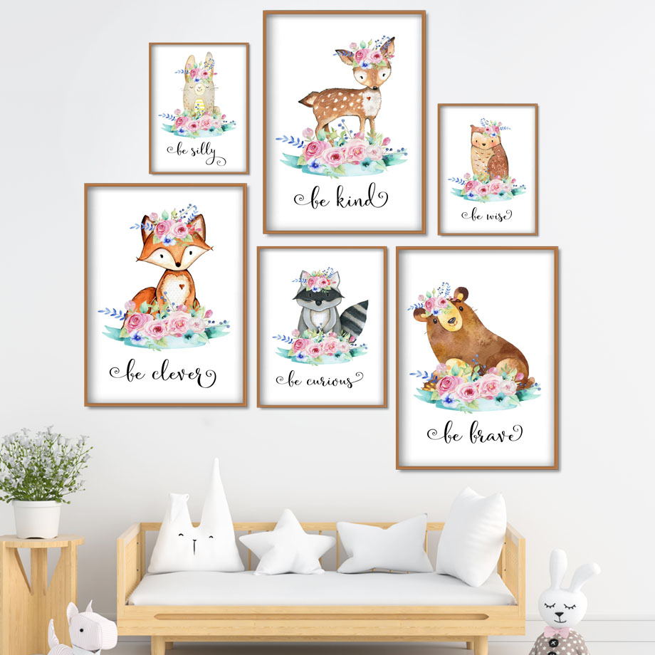 Cartoon Fox Deer Rabbit Baby A - đánh giá và giá Baby Nursery Animal Pictures