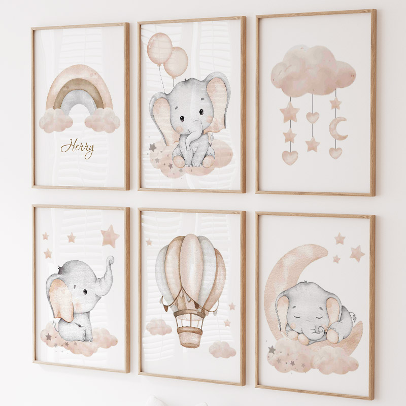 Cute Elephant Hot Balloon Moon - đánh giá và giá Baby Nursery Animal Pictures