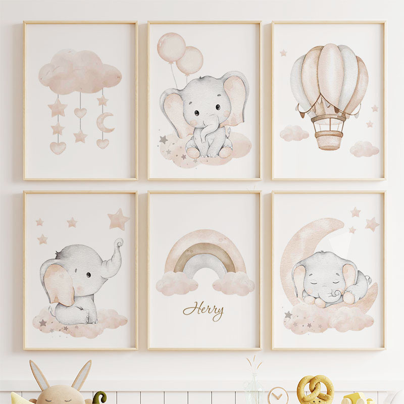 Cute Elephant Hot Balloon Moon - đánh giá và giá Baby Nursery Animal Pictures