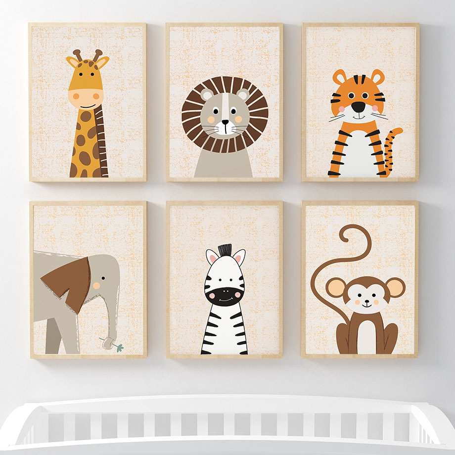 Lion Giraffe Elephant Zebra Mo - đánh giá và giá Baby Nursery Animal Pictures