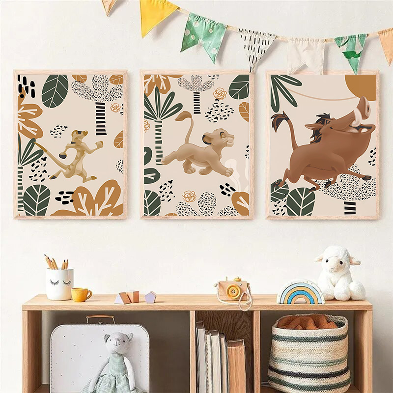 Kid Lion King Boho Posters and - đánh giá và giá Baby Nursery Animal Pictures