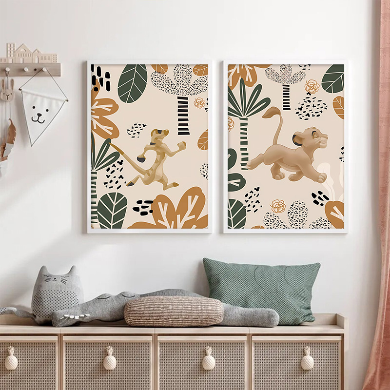 Kid Lion King Boho Posters and - đánh giá và giá Baby Nursery Animal Pictures