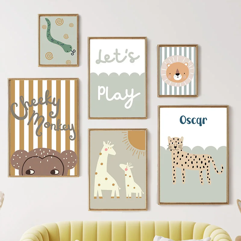 Cartoon Giraffe Leopard Lion M - đánh giá và giá Baby Nursery Animal Pictures