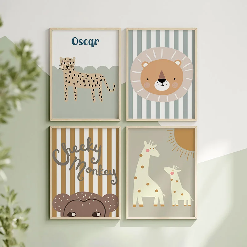 Cartoon Giraffe Leopard Lion M - đánh giá và giá Baby Nursery Animal Pictures