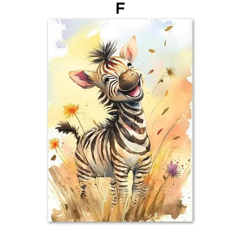 Watercolor Lion Giraffe Tiger  - đánh giá và giá Baby Nursery Animal Pictures