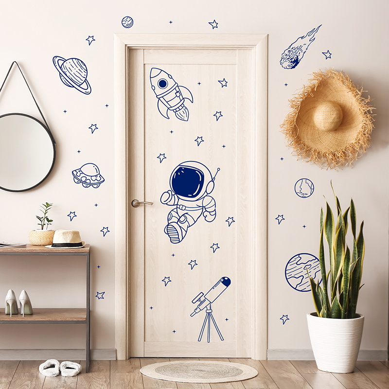 Cartoon Universe Astronaut Pla - đánh giá và giá Baby Nursery Wall Mural