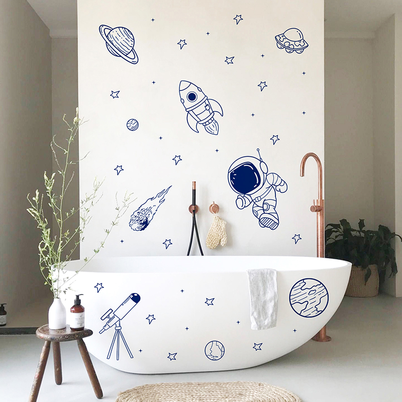 Cartoon Universe Astronaut Pla - đánh giá và giá Baby Nursery Wall Mural