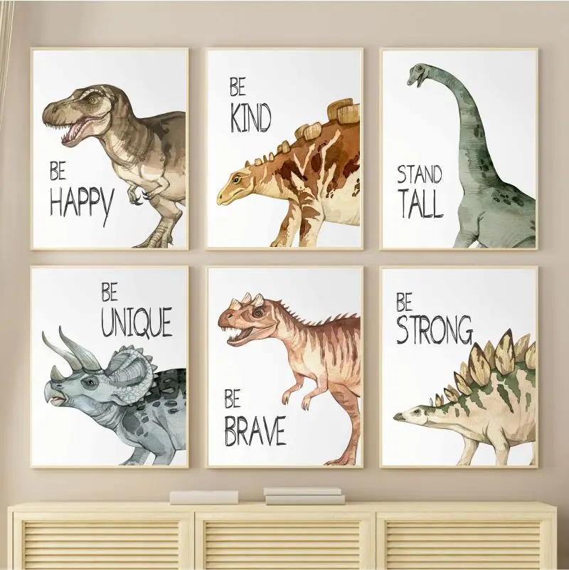 Watercolor Dinosaur Poster Nur - đánh giá và giá Baby Nursery Animal Pictures
