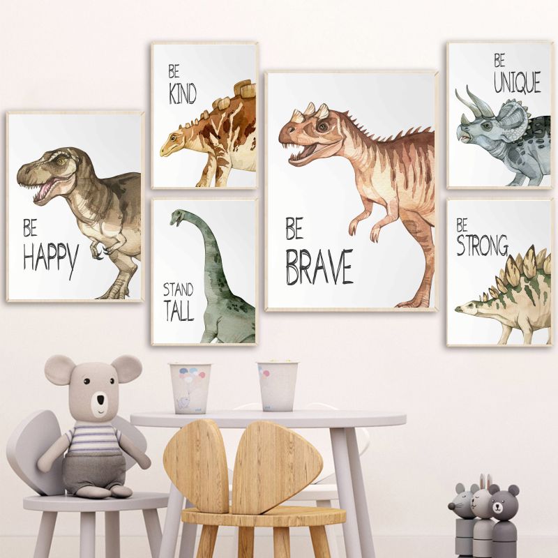 Watercolor Dinosaur Poster Nur - đánh giá và giá Baby Nursery Animal Pictures