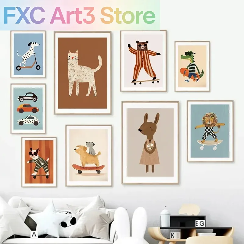 1pc frameless Funny Animals Ra - đánh giá và giá Baby Nursery Animal Pictures