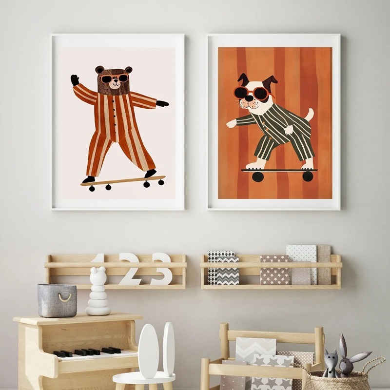 1pc frameless Funny Animals Ra - đánh giá và giá Baby Nursery Animal Pictures