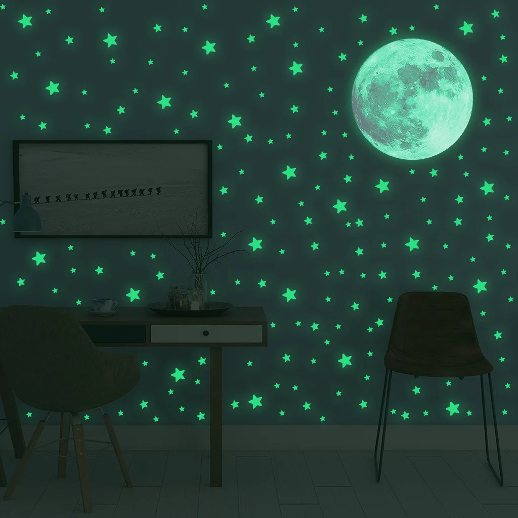 Luminous Moon Stars Wall Stick - đánh giá và giá Baby Nursery Wall Mural