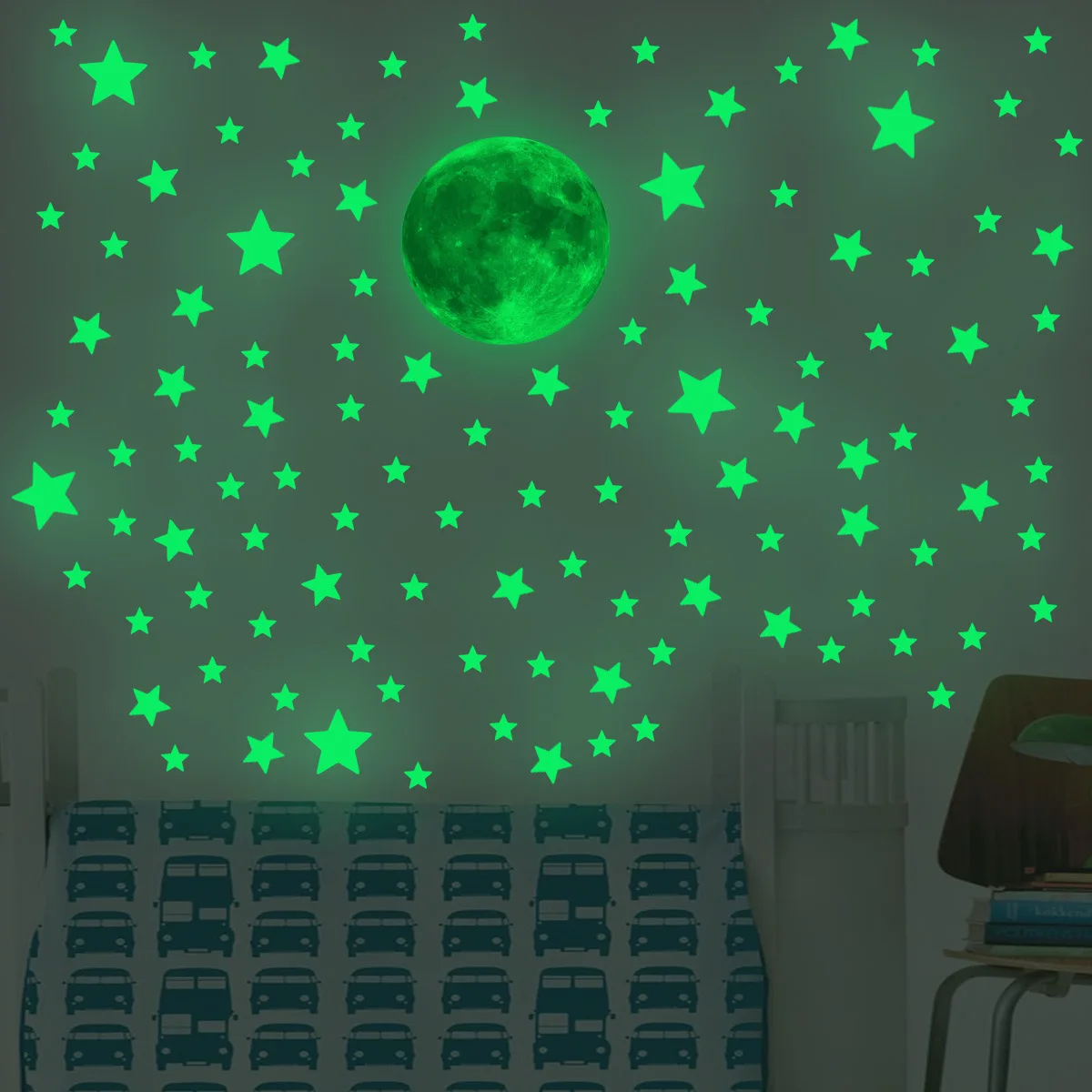 Luminous Moon Stars Wall Stick - đánh giá và giá Baby Nursery Wall Mural