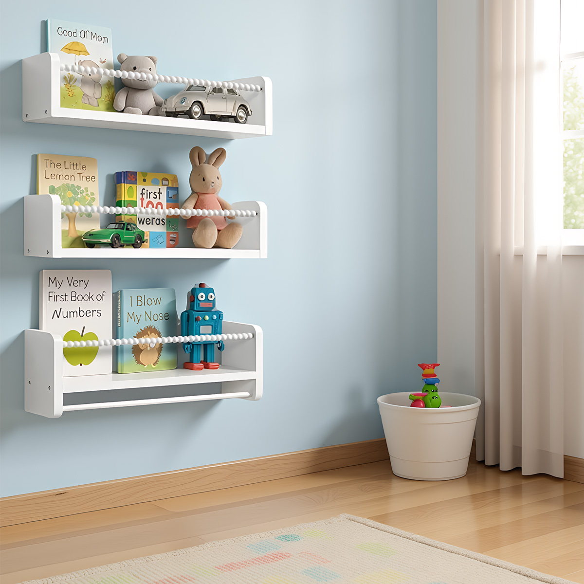 Floating Nursery Book Shelves  - đánh giá và giá Baby Bookshelf Small
