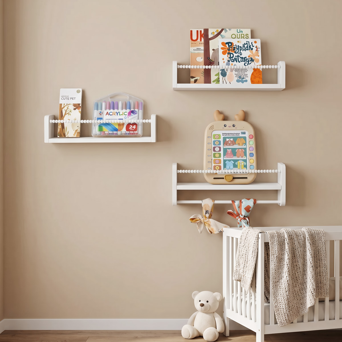 Floating Nursery Book Shelves  - đánh giá và giá Baby Bookshelf Small
