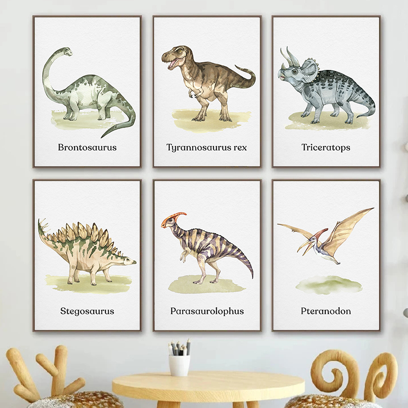 Watercolor Dinosaur Poster Nur - đánh giá và giá Baby Nursery Animal Pictures