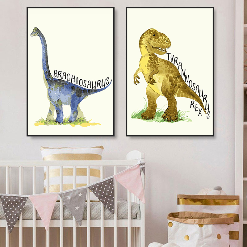 Watercolor Dinosaur Poster Nur - đánh giá và giá Baby Nursery Animal Pictures