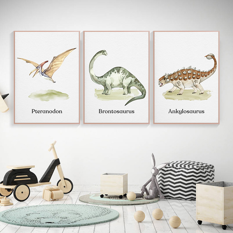 Watercolor Dinosaur Poster Nur - đánh giá và giá Baby Nursery Animal Pictures