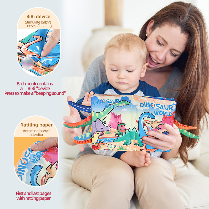 Baby Cloth Book 6 Page Dinosau - đánh giá và giá Baby Nursery Books