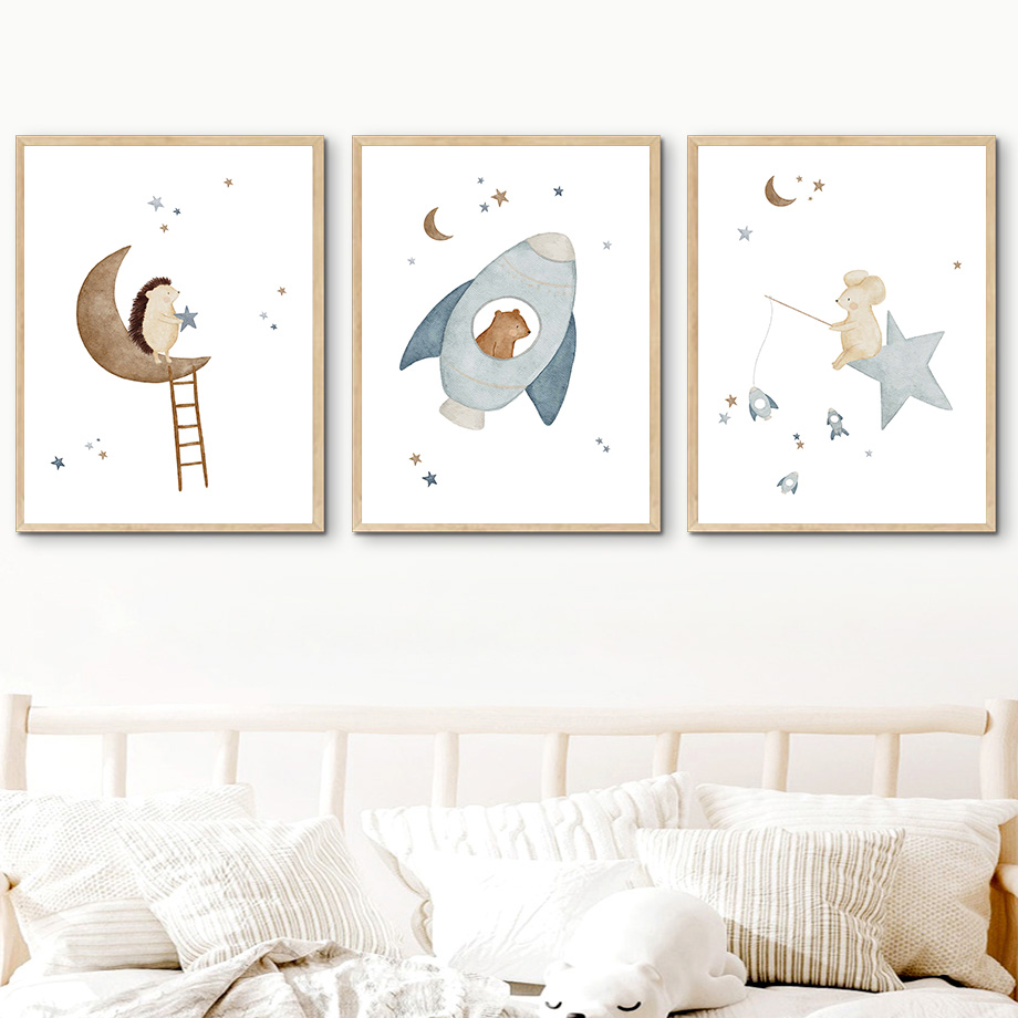 Cartoon Animals Nursery Wall A - đánh giá và giá Baby Nursery Animal Pictures